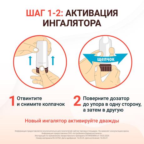 Фото Пульмикорт Турбухалер, порошок для ингаляций 200 мкг/доза, 100 доз