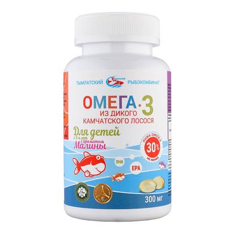 Фото Омега-3 из дикого камчатского лосося, капсулы для детей с 3-х лет (малина) 300 мг, 250 шт.