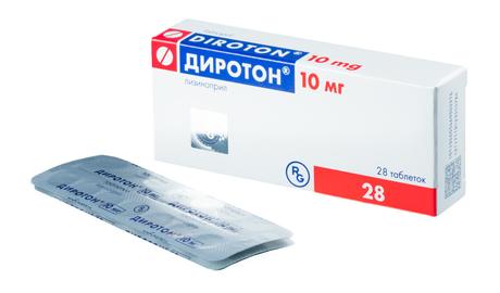 Фото Диротон, таблетки 10 мг, 28 шт.
