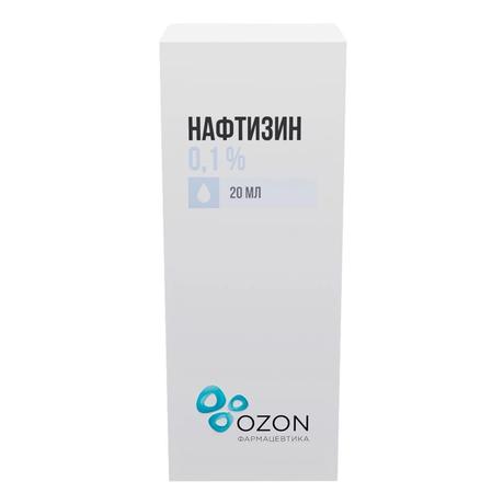 Фото Нафтизин, капли назальные 0,1 %, флакон 20 мл