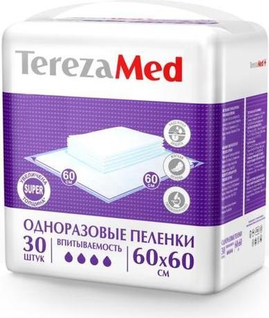Фото TerezaMed Super, пеленки одноразовые 60 см x 60 см, 30 шт.