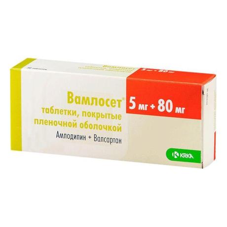 Фото Вамлосет, таблетки покрытые пленочной оболочкой 5 мг+80 мг, 90 шт.