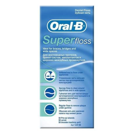 Фото Oral-B Super floss, нить зубная, 50 шт.