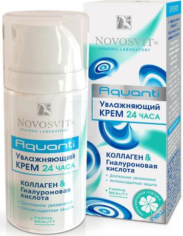 Фото Novosvit Крем увлажняющий 24 часа, коллаген и гиалуроновая кислота 50 мл, 1 шт.