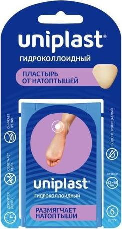 Фото Пластырь Унипласт гидроколлоидный от натоптышей, 4.2 см х 4.5 см, 6 шт.