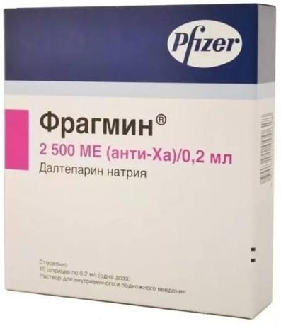 Фото Фрагмин, раствор 2500 анти-Ха МЕ/0.2 мл, 10 шт.