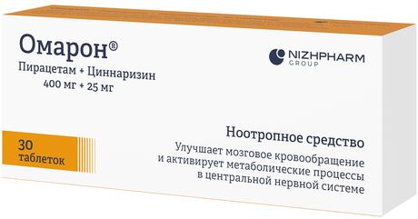 Фото Омарон, таблетки 400 мг+25 мг, 30 шт.