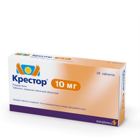 Фото Крестор, таблетки в плёночной оболочке 10 мг, 28 шт.