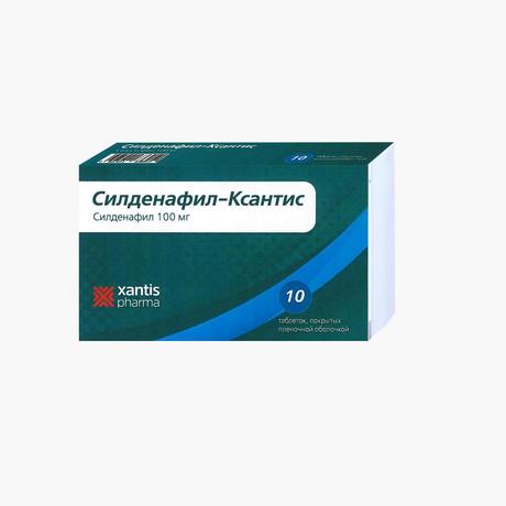 Фото Силденафил-Ксантис, таблетки покрытые пленочной оболочкой, 100 мг, 10 шт.