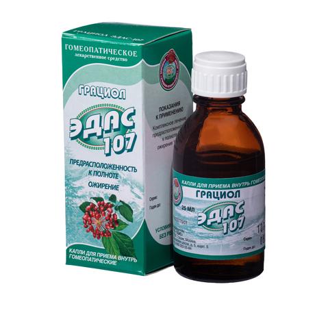 Фото Грациол Эдас-107, для лечения предрасположенности к полноте, капли гомеопатические 25 мл