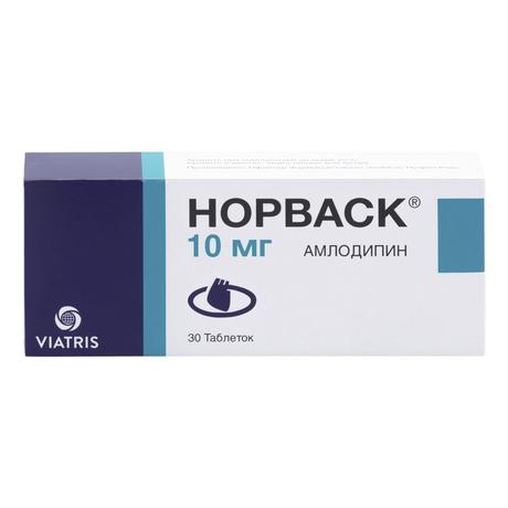 Фото Норваск, таблетки 10 мг, 30 шт.