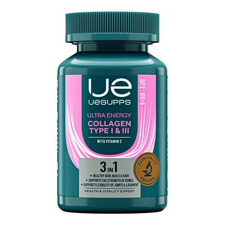Фото UESUPPS Ультра Энерджи Коллаген I и III типа, капсулы, 90 шт.