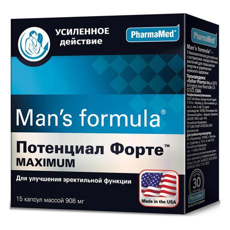 Фото Менс-Формула Потенциал Форте Максимум капсулы 908 мг, 15 шт.