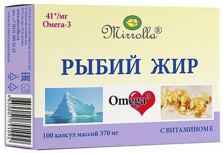 Фото Рыбий жир с витамином Е Миррола, капсулы, 100 шт.