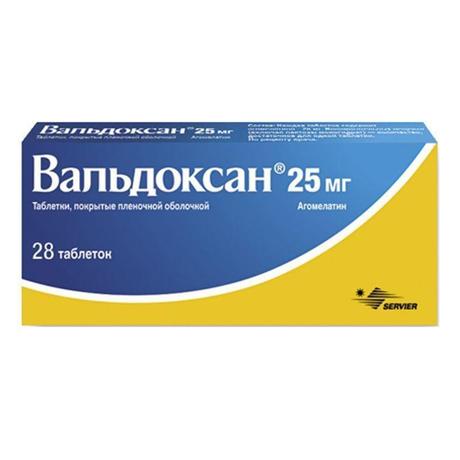Фото Вальдоксан, таблетки покрытые пленочной оболочкой 25 мг, 28 шт.