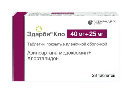Фото Эдарби Кло, таблетки покрыт. плен. об. 40 мг+25 мг, 28 шт.