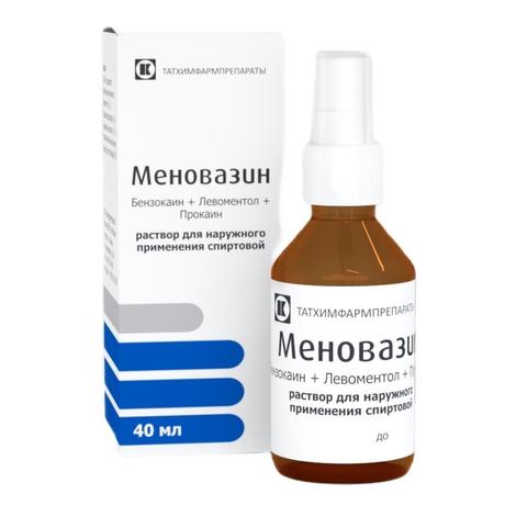 Фото Меновазин, раствор для наружного применения спиртовой флакон с распылителем 40 мл, 1 шт.