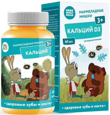 Фото Мармеладные мишки Кальций, пастилки жевательные, 60 шт.