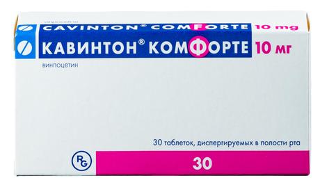 Фото Кавинтон Комфорте, таблетки растворимые 10 мг, 30 шт.