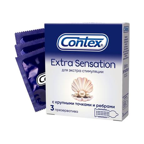 Фото Презервативы Contex Extra Sensation с крупными точками и ребрами, 3 шт.