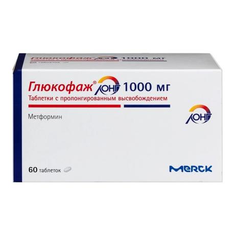 Фото Глюкофаж Лонг, таблетки пролонгированного высвобождения 1000 мг, 60 шт.