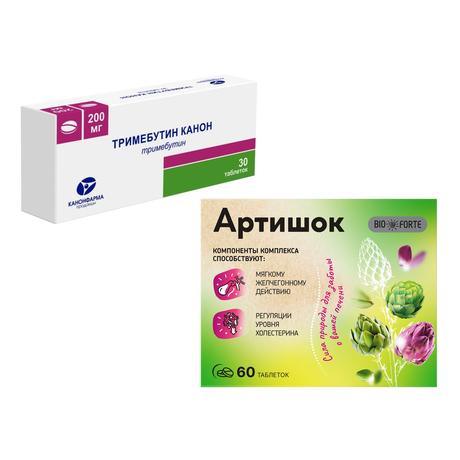 Фото Набор Тримебутин Канон таб 30шт и Артишок BioForte таб, 60шт