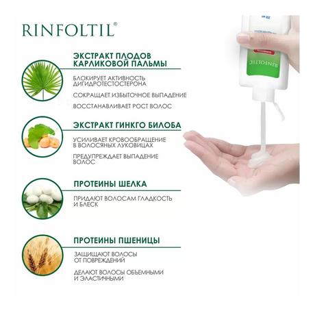 Фото Ринфолтил шампунь, усиленная формула от выпадения волос, 200 мл