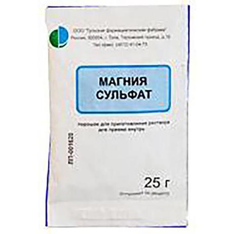 Фото Магния сульфат, порошок для приготовления раствора, 25 г