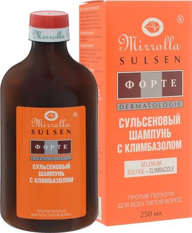 Фото Мирролла Сульсен форте, шампунь против перхоти (с климбазолом) 250 мл, 1 шт.