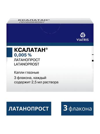 Фото Ксалатан, капли глазные 0,005%, флакон-капельницы 2,5 мл, 3 шт.