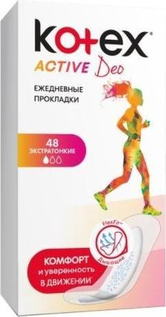 Фото Kotex Active Deo, прокладки ежедневные экстратонкие, 48 шт.