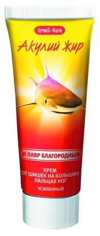Фото Акулий жир и Лавр благородный, крем от шишек на больших пальцах ног усиленный, туба 75 мл, 1 шт.