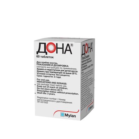 Фото Дона, таблетки в пленочной оболочке 750 мг, 60 шт.