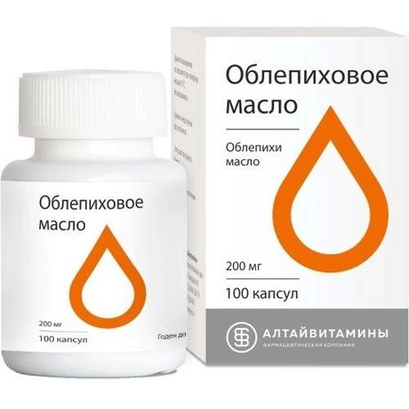 Фото Облепиховое масло, капсулы 200 мг, 100 шт.