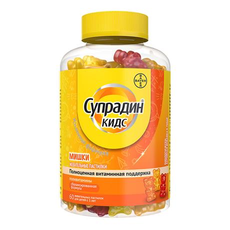 Фото Супрадин Кидс Мишки, пастилки жевательные 4 г, 60 шт.