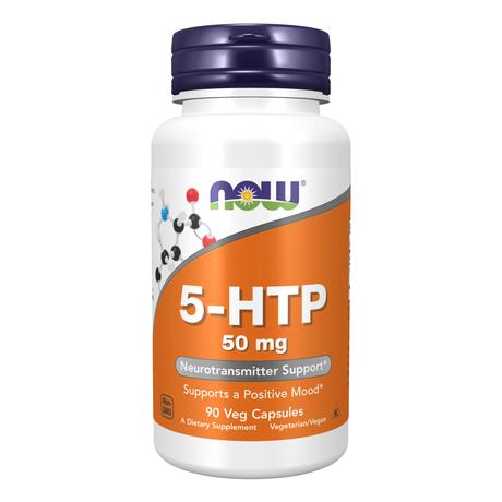 Фото NOW 5-HTP (L-5-гидрокситриптофан), капсулы 50 мг,  90 шт.