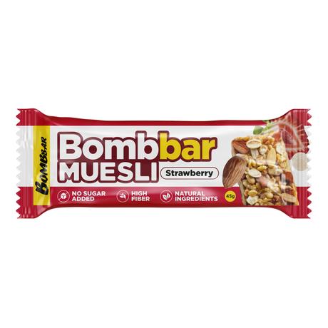 Фото Bombbar батончик мюсли (клубника) 45 г, 30 шт.