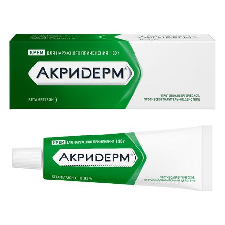 Фото Акридерм, крем 0.05% 30 г, 1 шт.