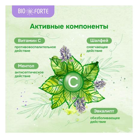 Фото Пастилки при боли в горле BioForte (эвкалипт/ментол), 9 шт.