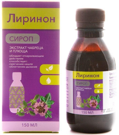 Фото Лиринон, сироп с экстрактом чабреца и плюща, 150 мл