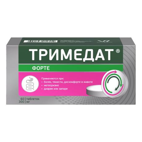 Фото Тримедат форте, таблетки пролонг. покрыт. плен. об. 300 мг, 60 шт.