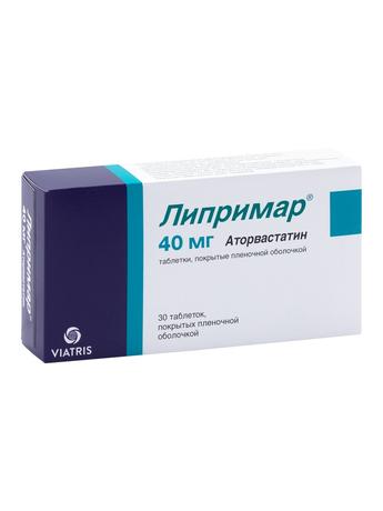 Фото Липримар, таблетки в плёночной оболочке 40 мг, 30 шт.