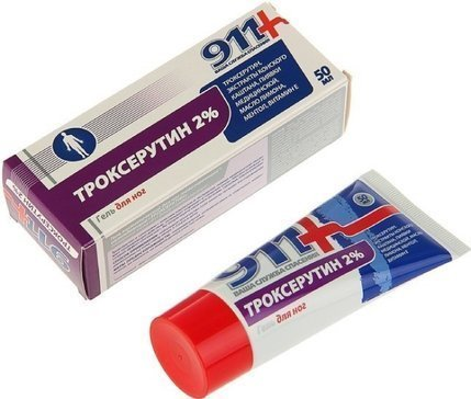 Фото 911 Троксерутин 2%, гель для ног тонизирующий и охлаждающий, 50 мл