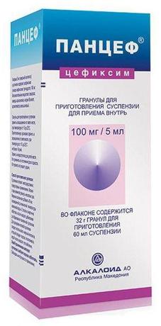 Фото Панцеф, гранулы 100 мг/5 мл, 60 мл