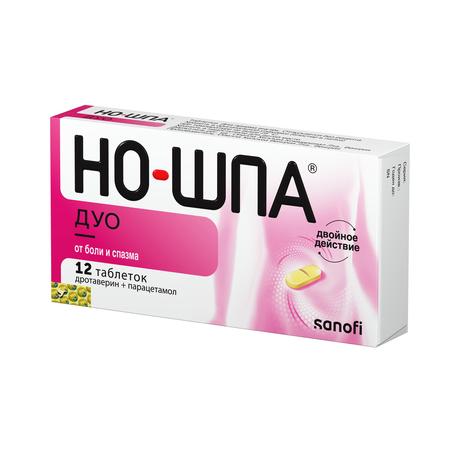 Фото Но-шпа Дуо, таблетки 40 мг+500 мг, 12 шт.
