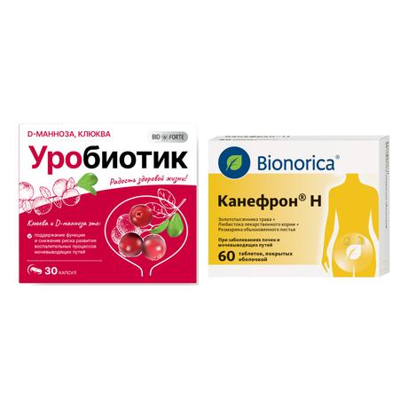 Фото Набор Канефрон Н х60 и Д-манноза Уробиотик BioForte х30