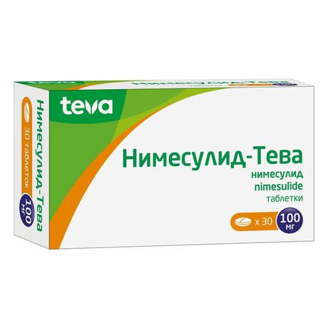 Фото Нимесулид-Тева, таблетки 100 мг, 30 шт. (Блюфарма-Индустрия Фармацеутика, С.А.)