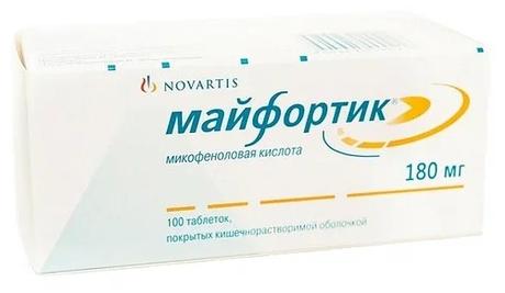 Фото Майфортик, таблетки покрыт. плен. об. кишечнорастворимые 180 мг, 100 шт.
