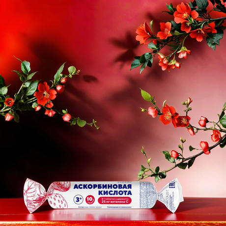 Фото Аскорбиновая кислота BioForte Солнышко, таблетки (клубника) 2.5 г, 10 шт.