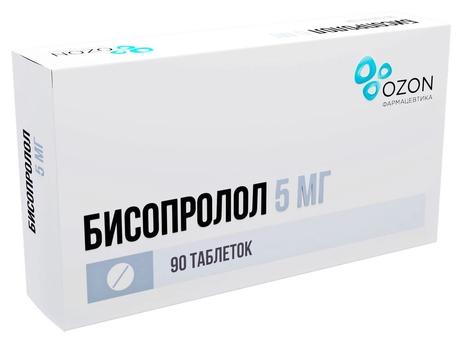 Фото Бисопролол, таблетки 5 мг, 90 шт.